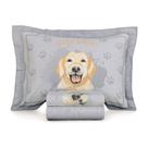 Jogo de Cama Solteiro King Karsten Soft 200 Fios Dog 3 Pçs