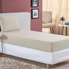 Jogo de Cama Solteiro Nobre 2 Peças Lençol com Elástico de 30cm de Altura Malha 100% Algodão - Palha
