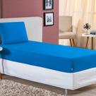 Jogo de Cama Solteiro Nobre 2 Peças Lençol com Elástico de 30cm de Altura Malha 100% Algodão - Turquesa