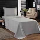 Jogo de Cama Solteiro Percal 400 Fios 03 Pçs Com Aba Americana, Antiácaro Anti-pilling