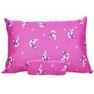 Jogo de Cama Solteiro Portallar Malha Misto Estampado Bulldog Frances 2 Pçs com Elastico Pink