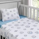 Jogo De Cama Tecebem Malha Berço Estampado George 3 Peças Azul