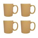 Jogo De Caneca Café Porcelana Desenho Rattan Com 4 Unidades