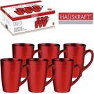 jogo de caneca de vidro cusco vermelho para cafe / cappuccino hauskraft com 6 pecas 200ml