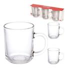 Jogo de caneca de vidro lisa transparente com 3 peças 210ml Ruby para chá café leite kit canecas