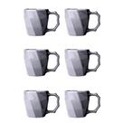 Jogo De Canecas Cerâmica Xícara Café Leite Kit 6 Unid Cinza