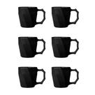 Jogo De Canecas Cerâmica Xícara Café Leite Kit 6 Unid Preto