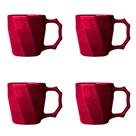 Jogo de Canecas Cerâmicas 4 peças Louça Café da Manha Cores Variadas