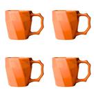 Jogo de Canecas Cerâmicas 4 peças Louça Café da Manha Cores Variadas