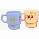 Jogo de Canecas de Cerâmica 150ml Bordados de Vó 10026135 - ZonaCriativa