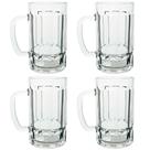 Jogo de Canecas de Chopp e Cerveja de Vidro 360ml 4 Peças - Seu Lar