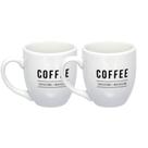 Jogo De Canecas De Porcelana Branca Para Café Com Leite 300ml - 2 Peças