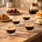 Jogo De Canecas De Vidro Graffiato 95ml 4 Peças Graffiato Transparente Para Café Expresso Mesa Posta Hauskraft Jogo De Canecas De Vidro Graffiato 95ml 4 Peças Graffiato Transparente Para Café Expresso Mesa Posta Hauskraft