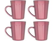 Jogo de Canecas de Vidro Rosé 270ml Copo Americano - Coleções Metálicos 4 Peças