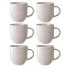Jogo de Canecas Kit 6 Peças Órion 395ml Cerâmica Off White Florarte