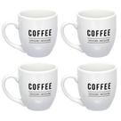 Jogo De Canecas Para Sucos Café Com Leite De Porcelana 300ml - 4 Peças