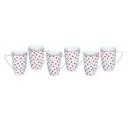 Jogo de Canecas pr Chocolate Porcelana Off White Borda Azul Jogo de Canecas pr Chocolate Porcelana Off White Borda Azul