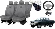 Jogo de capa couro cinza Hilux 91-03 + brinde exclusivo