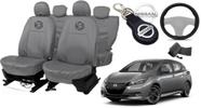 Jogo de capa couro cinza Leaf 16-23 + chaveiro de couro