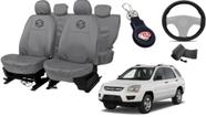 Jogo de capa couro cinza Sportage 2004 a 2010 + brinde