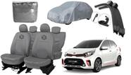 Jogo de Capa de Couro Cinza Picanto 2006 a 2019 + Cobrir