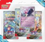 Jogo de cartas colecionáveis Pokémon Scarlet & Violet, pacote com 3 blister