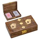 Jogo de Cartas em Caixa de Madeira 18,5x11,5x4 cm Home Decor