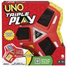 Jogo de cartas Mattel Games UNO Triple Play com suporte de cartão de 7 anos ou mais