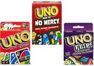 Jogo de Cartas Mattel Uno No Mercy, Uno & Flip Combo Pack