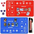 Jogo de cartas Playmat HaosiTech MTG Beginner, pacote com 2 dados vermelho/azul