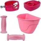 Jogo de Cestinha Pedal e Punho Bicicletas Do Aro 12 Nathor cor:ROSA