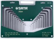 Jogo de Chave Allen 25pcs 0,7 a 10mm + 0,05" a 3/8" Pol. Sata * 10699