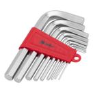 Jogo de chave allen curta acetinado crv 2-12mm 9pcs mtx