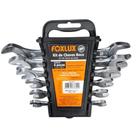 Jogo de Chave Boca Fixa Foxlux 6 Peças Profissional Aço Carbono com Acabamento Niquelado Calibrada