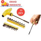 Jogo de Chave Fenda Philips Torque Filips Cabo tipo T 21 Peças Jogo de Chave Fenda Philips Torque Filips Cabo tipo T 21 Peças