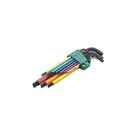 Jogo De Chave Hexagonal Longa Color HEX/AB 9 Peças - SATA-ST09101