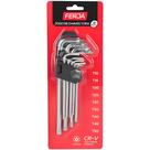 Jogo De Chave Torx Extra L Allen 9 Peças T10 À T50 Hexalobular Longa CR-V Aço Cromo Com Guia Ferja