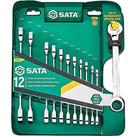 Jogo de Chaves Combinadas com Catraca Speedy, 8 mm a 19 mm, com 12 Peças, St09066-02 Sata OstenVonder Jogo de Chaves Combinadas com Catraca Speedy, 8 mm a 19 mm, com 12 Peças, St09066-02 Sata OstenVonder