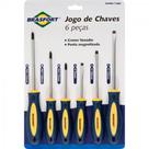 Jogo de Chaves de Fenda/Philips com 6 BRASFORT