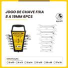 Jogo De Chaves Fixas Combinadas Boca Dupla 8 A 19MM 6 Peças CRV