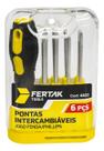 Jogo de Chaves Intercambiáveis Fenda Philips Estojo Aço Cromo Fertak Kit 6 peças 4833 Jogo de Chaves Intercambiáveis Fenda Philips Estojo Aço Cromo Fertak Kit 6 peças 4833
