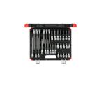 Jogo de chaves soquete 1/2" TX (perfil hexalobular), 32 peças
