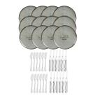 Jogo de Churrasco 12 Pratos Rustic 28cm e Talheres 24 peças Zurique Tramontina