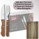 Jogo de Churrasco Tramontina Dynamic 12 Peças Aço Inox com Tábua Retangular Jogo de Churrasco Tramontina Dynamic 12 Peças Aço Inox com Tábua Retangular
