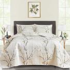 Jogo de colcha California King UOZZI 260x290 cm reversível creme