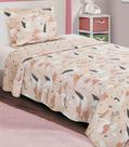 Jogo De Colcha Evolution Patchwork Solteiro Camesa Rosa