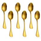 Jogo de Colher Dourada Chá Sobremesa Café Aço Inox Gold 6un Jogo de Colher Dourada Chá Sobremesa Café Aço Inox Gold 6un