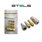 Jogo De Conectores Engate Rápido 1/4 Npt 4 Pçs Stels 5701655