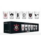 Jogo de copo americano personalizado corinthians de vidro com 6 peças na caixa para cerveja café presente time timão