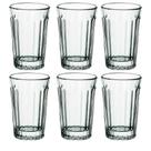 Jogo de Copo de Vidro 210ml Canelado em Relevo - Kit Copos 06 Unidades para Suco Água Refrigerante Drinks - PANAMI